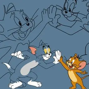 迈铁x动漫猫和老鼠联名情侣装夏装短袖t恤女汤姆和杰瑞情侣衣服潮