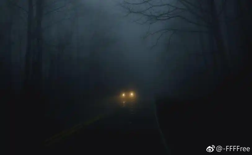 雾林 孤独主题 路灯 昏暗 车灯 朦胧高清可私戳 or f