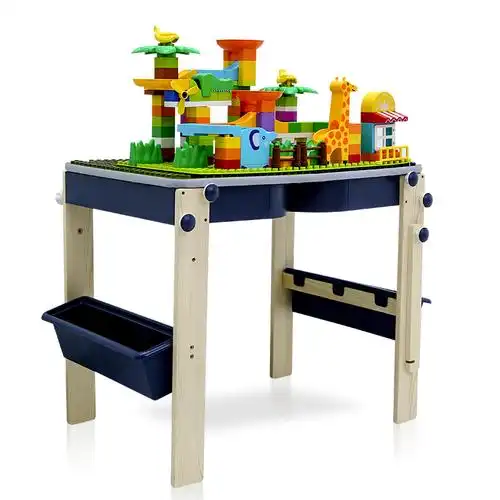 优代儿童积木桌子多功能益智男女孩3-6周岁7大小颗粒拼装玩具画板