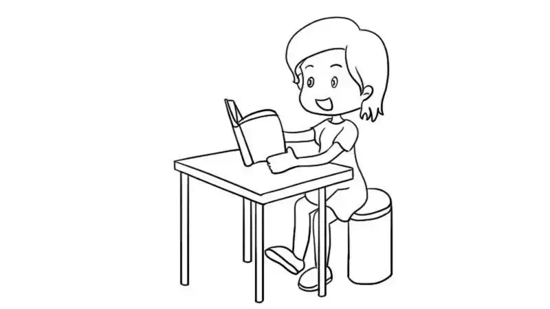 《做着看书的小女孩》怎样画简笔画看书的女孩读书的小女孩简笔画步骤