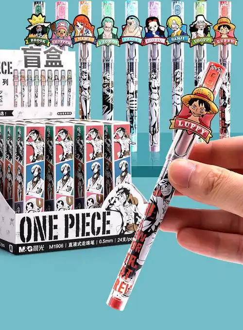 晨光海贼王盲盒笔中性笔直液式走珠笔0.