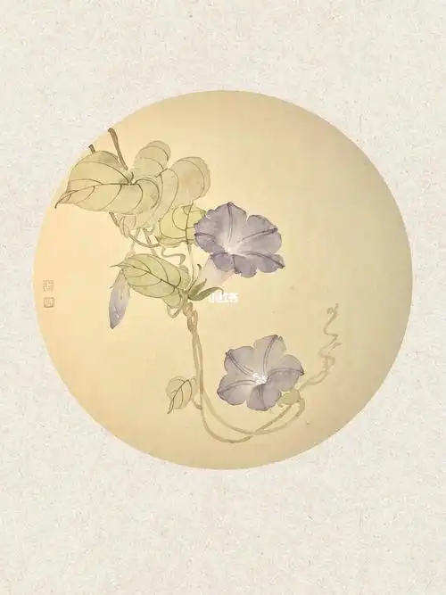 国画没骨牵牛花