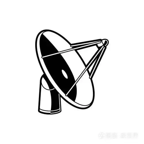 卫星天线-从白色背景中分离出来的外太空信号接收器插画-正版商用图片