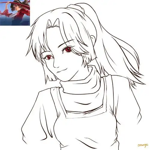 线稿嘻嘻云缨好可爱又好飒呜呜呜我爱她嘻嘻还是每日练习云樱王者荣耀