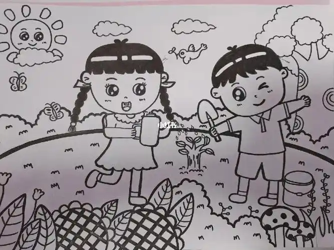幼教主题画00植树节0397