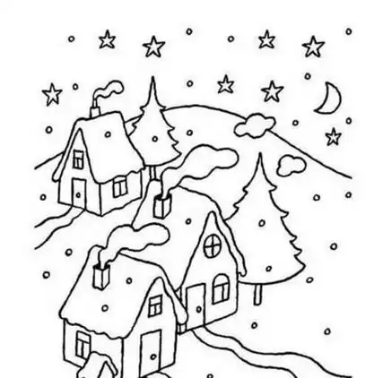 冬天下雪的场景简笔画-下雪的情景简笔画怎么画简单好画