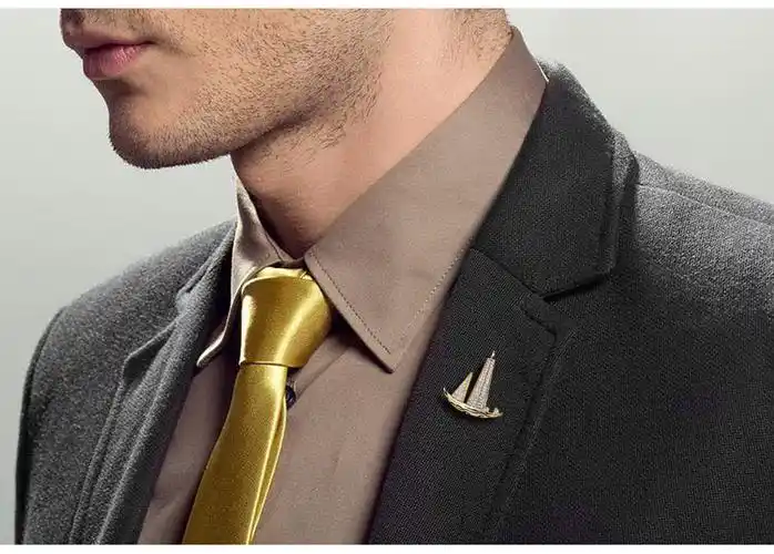 雅蝶娜韩国时尚帆船胸针男西装胸花领针简约衬衣别针复古海军风胸章