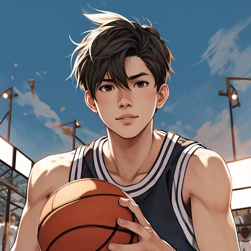来看看这款打篮球的男生头像吧!