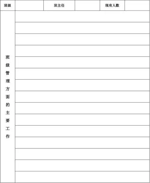 班主任工作总结表格