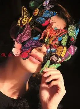 欧美奢华夸张舞会舞会演出蝴蝶面具