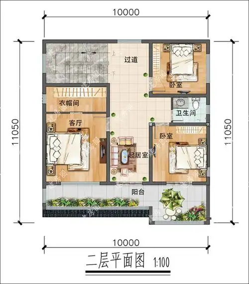 9米开间农村两层别墅设计图纸,开间小这样建很漂亮-建房圈