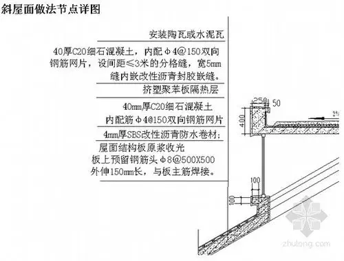 斜屋面做法节点详图