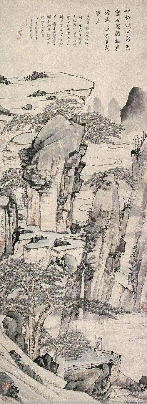 新安画派的奠基人清代著名画家弘仁山水画作品欣赏