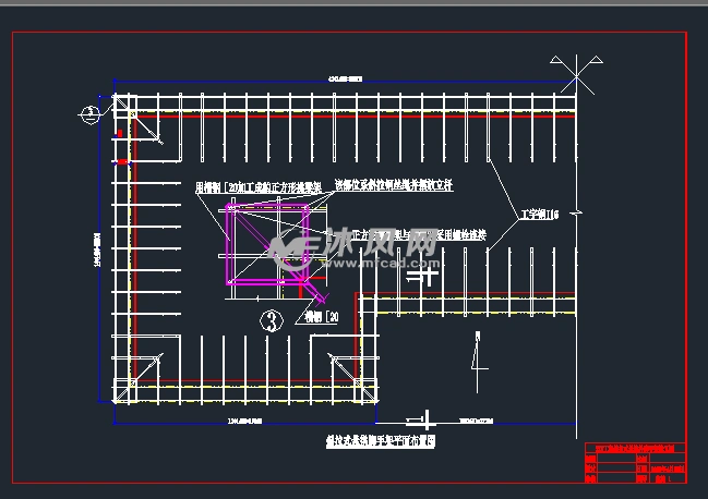 斜拉式悬挑脚手架平面布置图