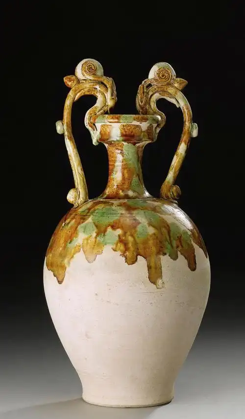 0022唐代asancaiglazedpotteryamphora