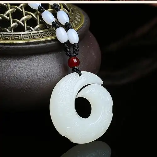 顺风时来运转和田玉吊坠七夕节礼物送女友情侣项链男士平安扣挂件时来