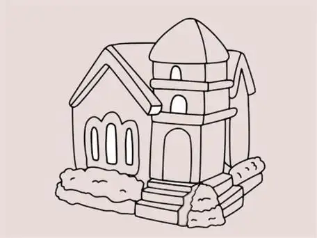 简单又漂亮的别墅简笔画步骤画法图片大全