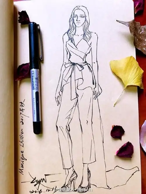 手绘##服装设计手稿##速写##插画##时装画##涂鸦# 继续#婚纱##结婚