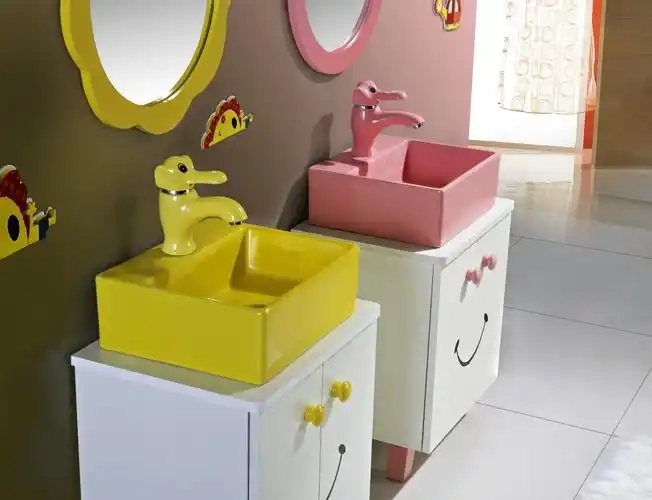 儿童浴室柜幼儿园卫生间洗手盆台上盆小孩卡通洗手池整体