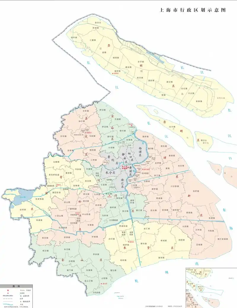 上海市行政区划示意图  上海市行政区划示意图