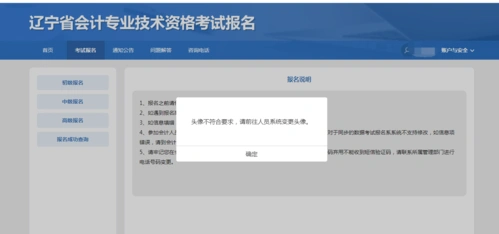老师你好我正在报初级信息采集已经审核通过了点初级报名提示头像不