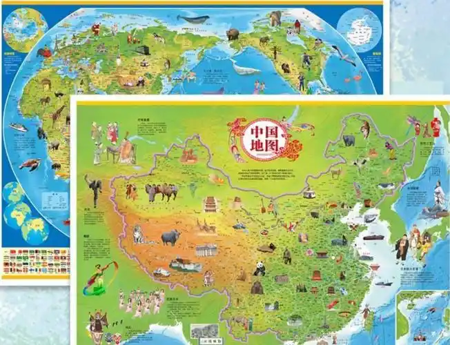 儿童贴画世界地图