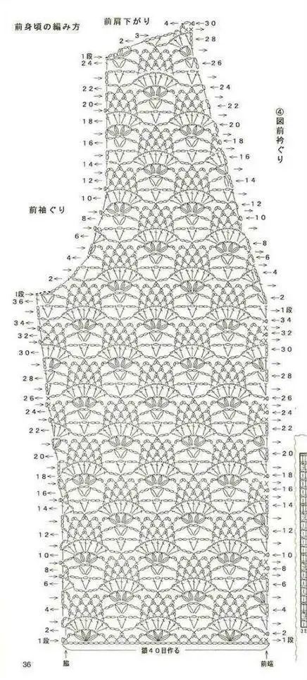 钩针中老年菠萝花开衫