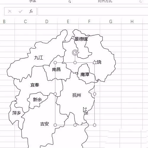 excel自由曲线怎么临摹江西省地图? excel画地图的方法