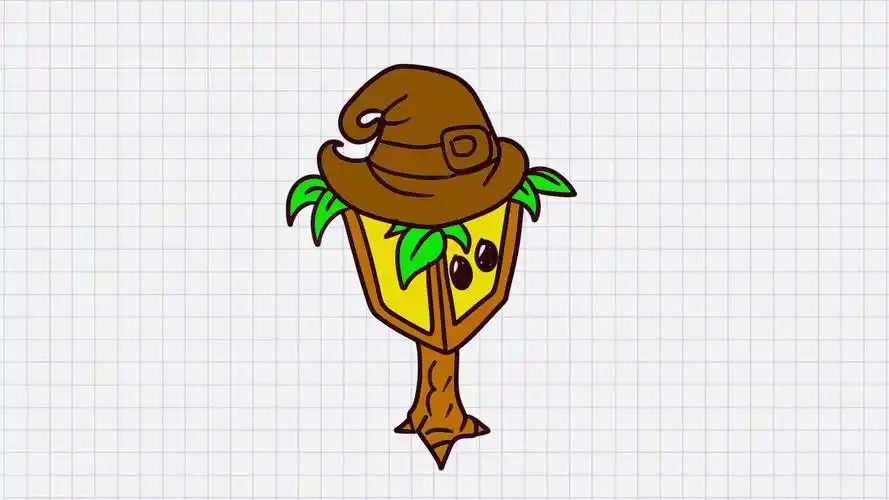 植物大战僵简笔画,画植物大战僵尸中的的灯笼草简笔画