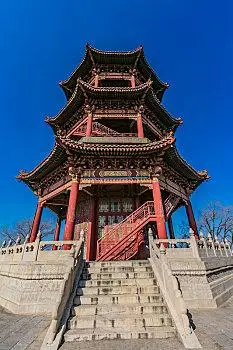 河南省郑州市黄河风景名胜区浮天阁园林古建筑