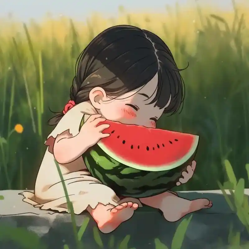 天气太热了!吃西瓜头像#治愈系 - 抖音