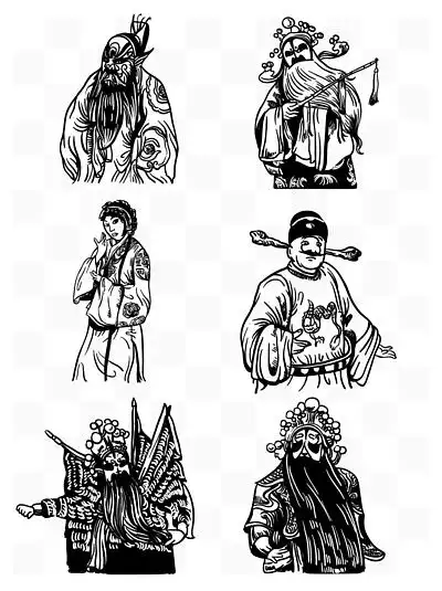手绘卡通京剧人物形象