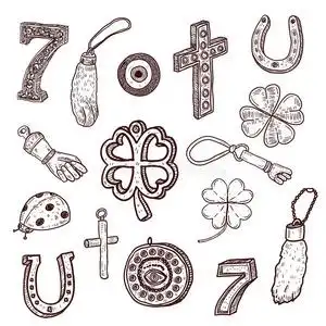 涂鸦风格的幸运符号照片