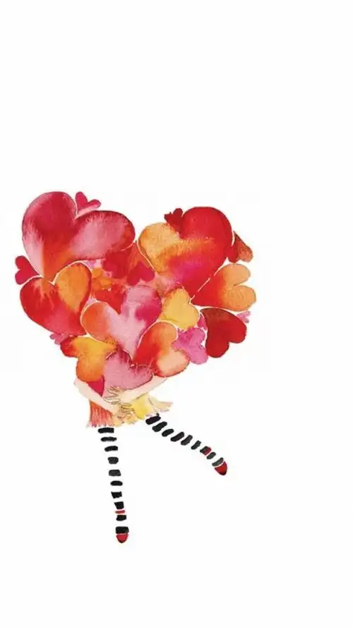 可爱个性心型简约插画