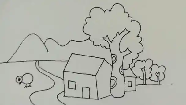 我的家简笔画 我的家客厅简笔画儿童画