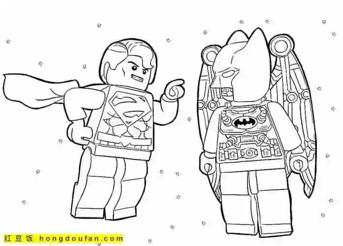 10张乐高玩具主题涂色图片-红豆饭小学生简笔画大全