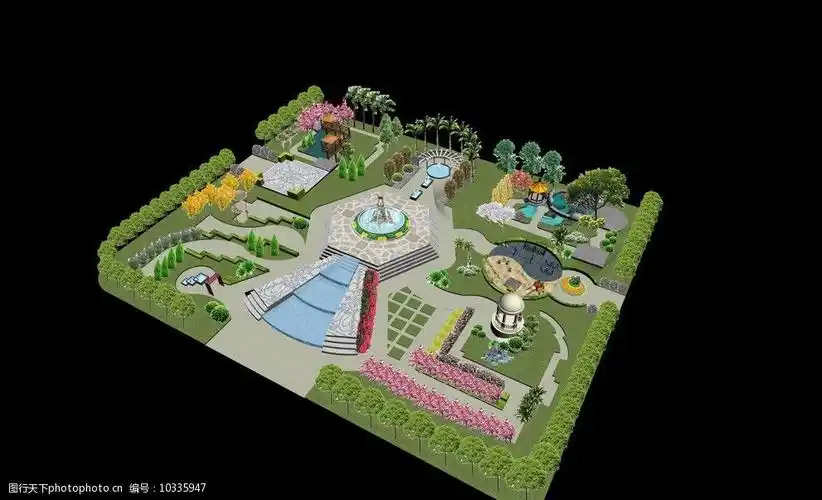 城市休闲广场鸟瞰图图片