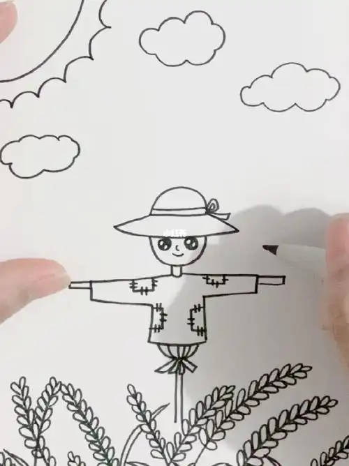 简笔画稻草人