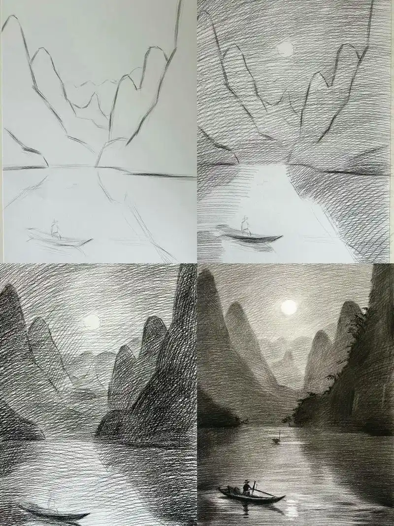 氛围感素描风景  超级简单!