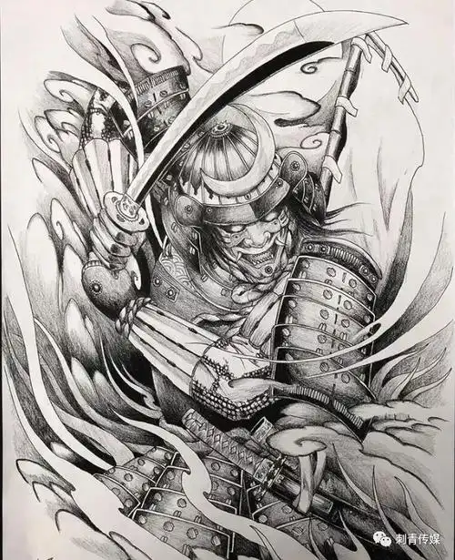 日本的黑武士纹身手稿