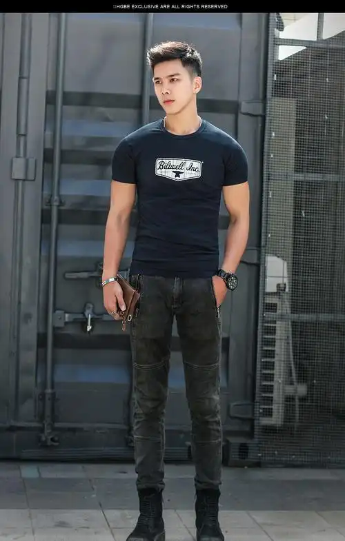 恒源祥(hyx) 夏季潮青年紧身短袖t恤男肌肉健身半袖运动修身体恤弹力