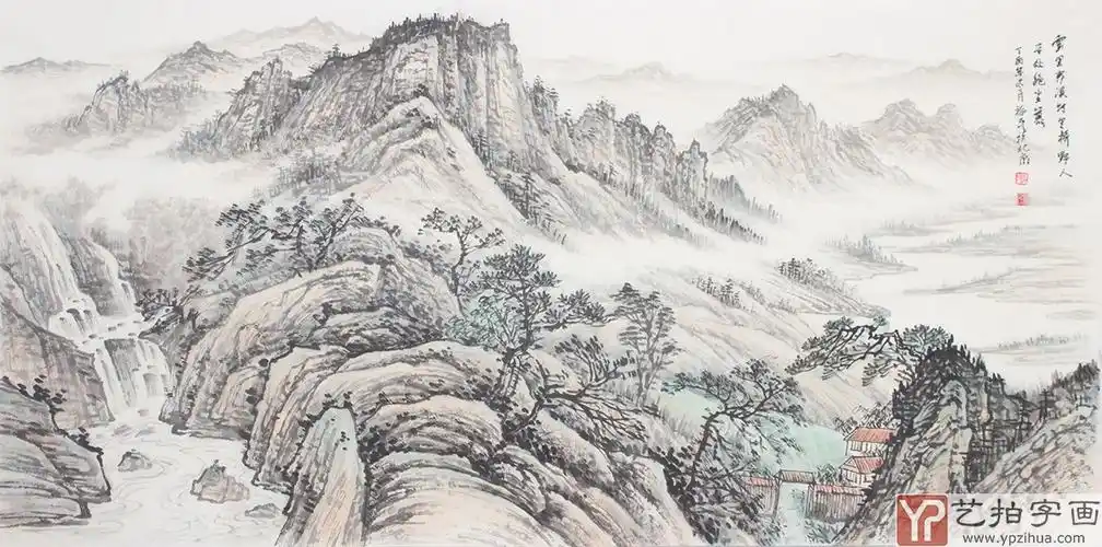 一级美术师山水名家张福民小六尺横幅山水-写意山水画-艺拍字画网