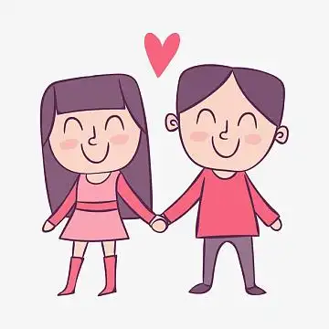 情人节卡通可爱恋爱人物png情人节表白简约psd分层h5背景素材psdjpg