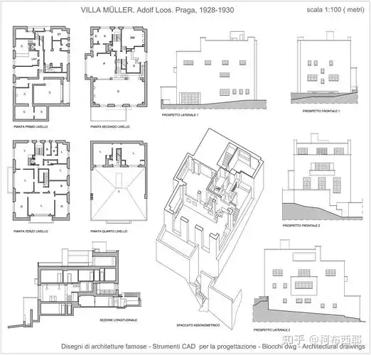 【cad su模型】adolf loos阿道夫路斯作品集-米勒穆勒缪勒住宅别墅