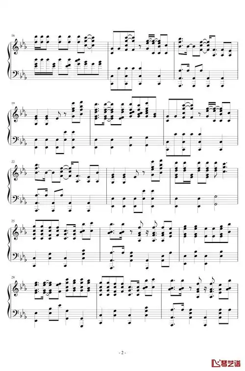 nevada钢琴谱-伪黑乐谱-vicetone2