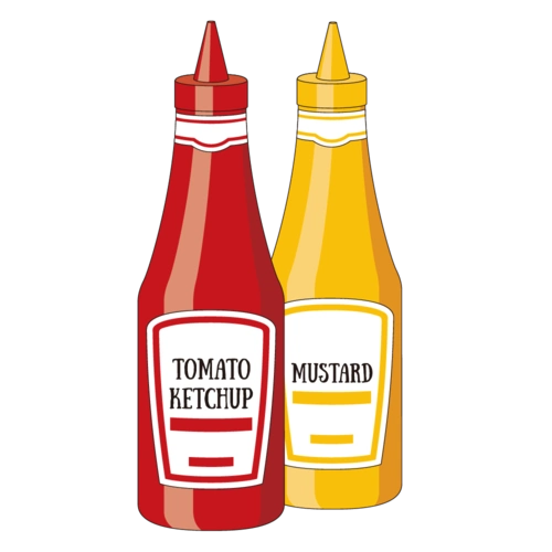 卡通手绘两瓶番茄酱