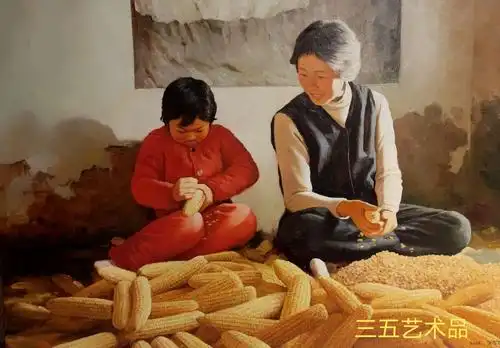 三五艺术品:朝鲜人民艺术家金圣民《农村东北往事》油画作品赏析