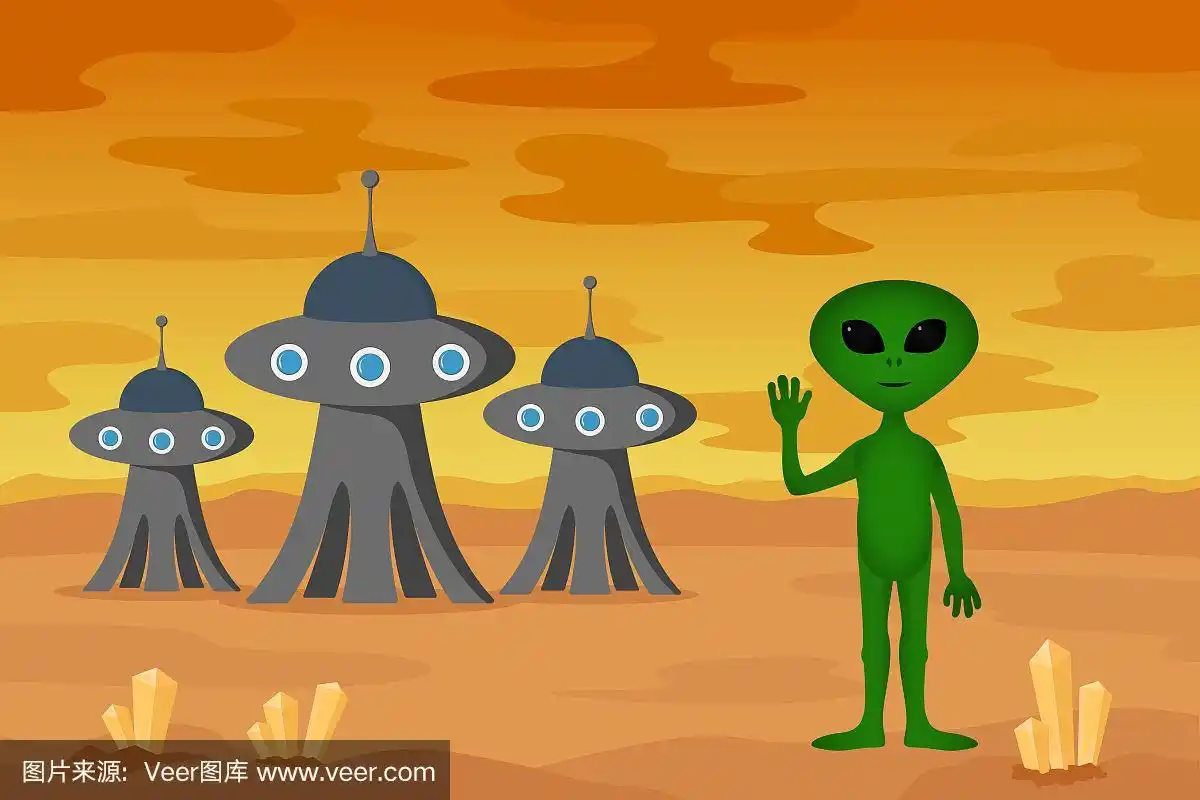 外星人做问候手势.矢量图