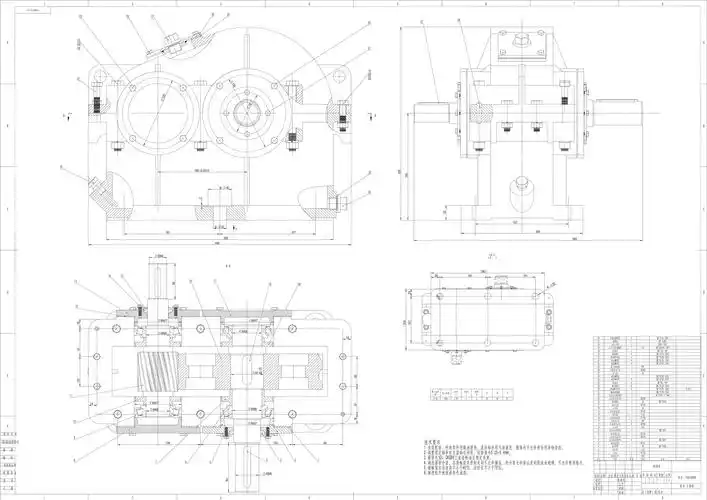 一级斜齿轮减速器装配图