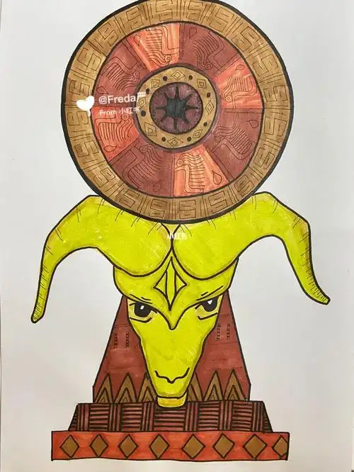 铜鼓咚咚咚儿童画